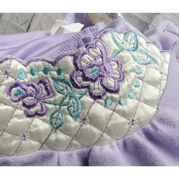 Simply Basic Womens Embroidered Floral Snap Up Pockets House Dress Robe READ - Picture 9 of 11